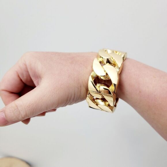 Brand New Gold Tone Chain Style Bangle Bracelet - Picture 7 of 10